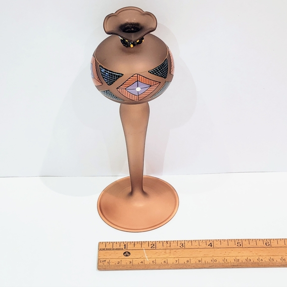 Bohemian vintage art glass hand blown hand paint - Picture 12 of 12